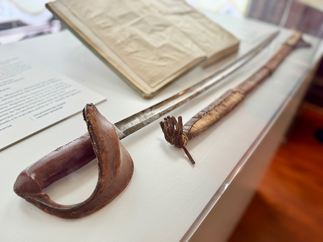 Ignacio-Pacheco's-sword-on-display-at-the-Marin-HIstory-Museum